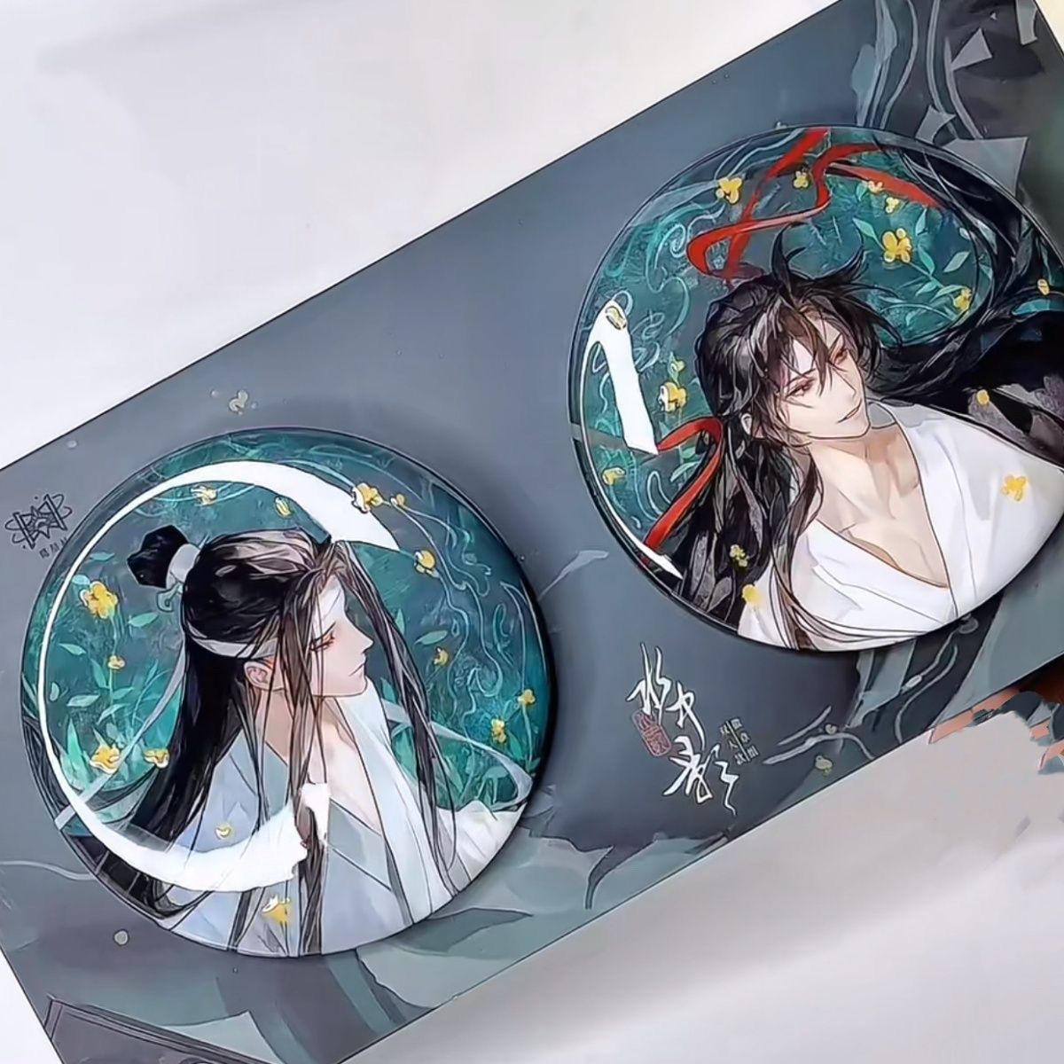 魔道祖师动漫周边水中影系列蓝忘机魏无羡吧唧徽章胸针谷子礼物