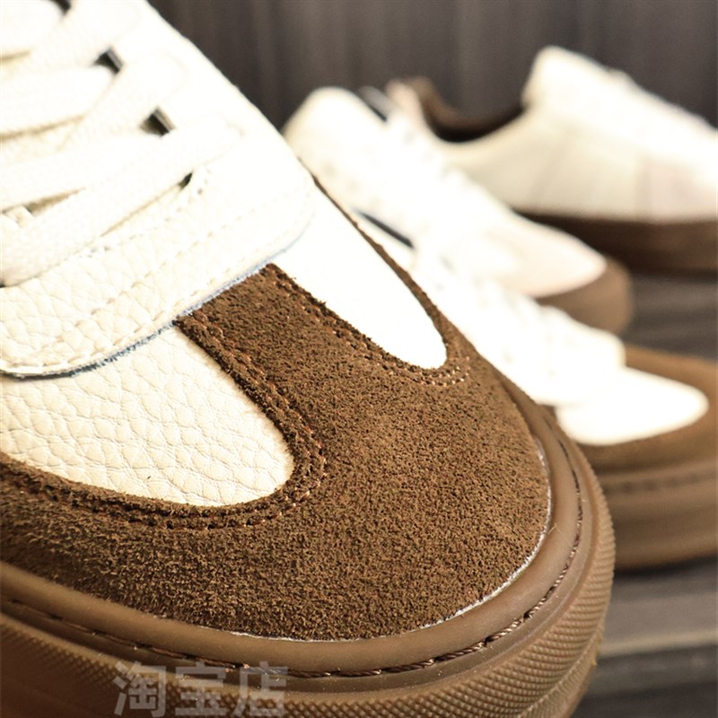 德训鞋!工装覆古范!2025年春季男士系带休闲鞋回弹厚底时尚板鞋
