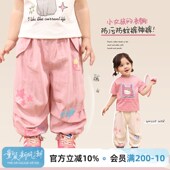 女宝宝长裤 工装 2t025夏季 小o爸女婴童 洋气涂鸦束脚裤 婴儿时尚 裤