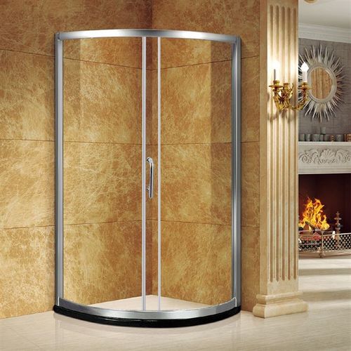 简易淋浴房干湿分离淋浴间隔断弧扇形8厘玻璃门304不锈钢浴屏浴室