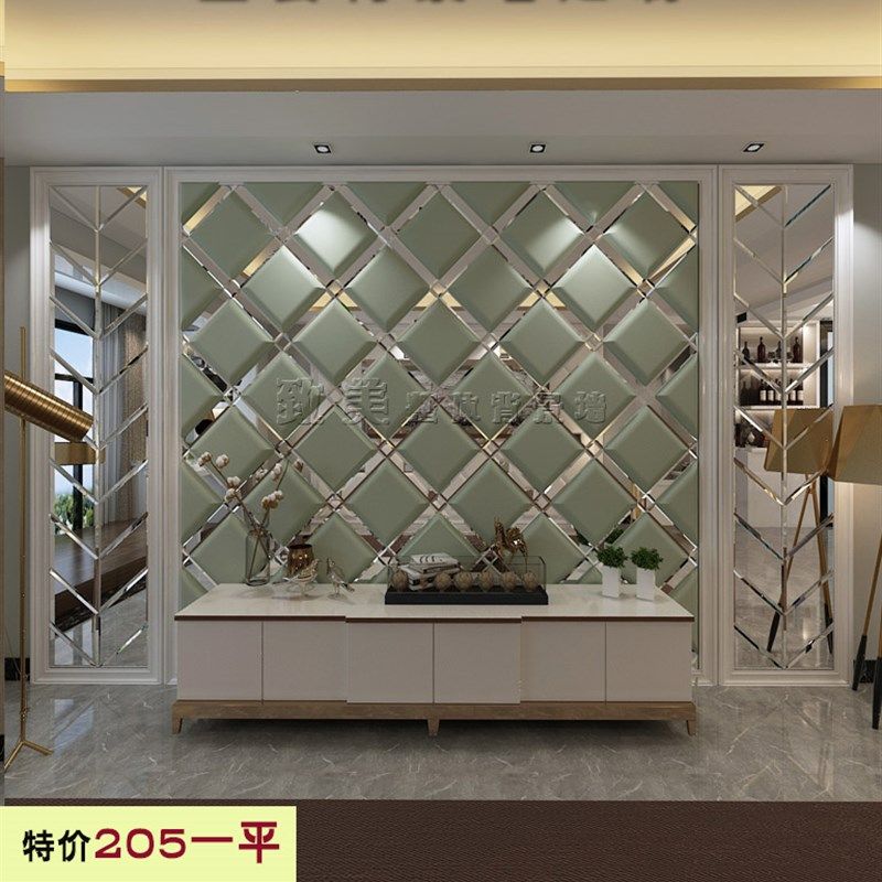 定制软包硬包电视墙背景墙欧式现代简约卧室软包镜条款背景墙