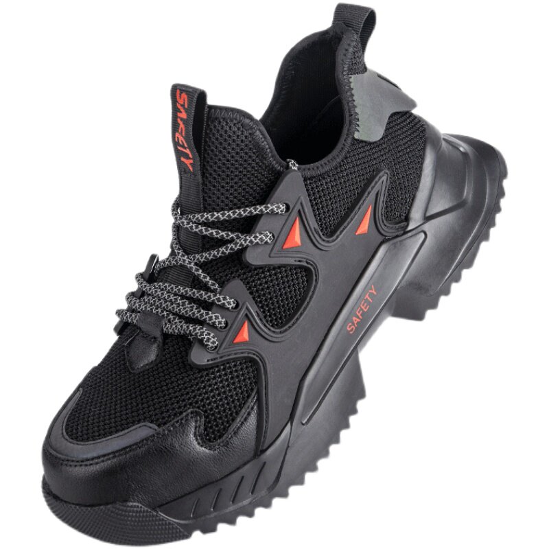 网面劳保鞋男夏季透气防臭轻便软底工地工作鞋耐磨防砸防刺穿钢头