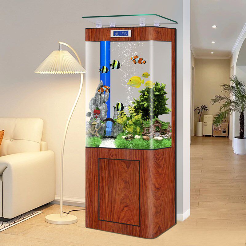 新款鱼缸客厅家用立式底过滤中小型方缸一体成型生态免换水水族箱