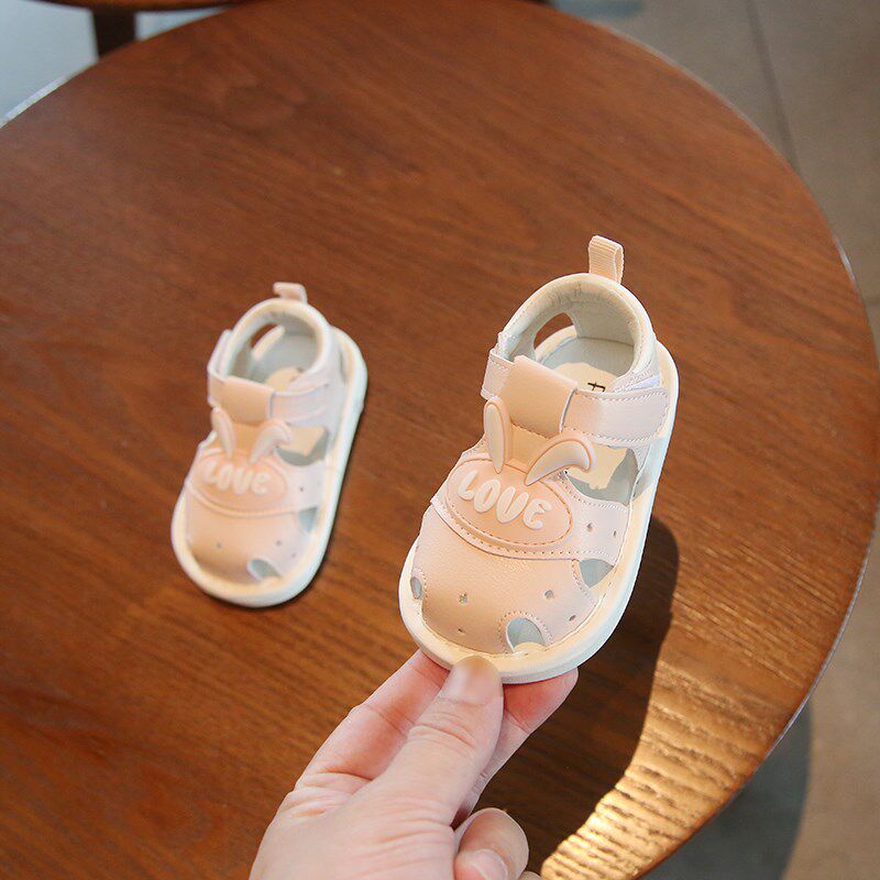 夏季一岁宝宝凉鞋包头婴幼儿学步鞋软底6-12个月婴儿叫叫鞋子夏款