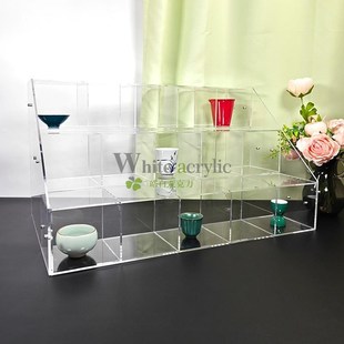 亚克力透明阶梯茶杯展示架茶壶杯子收纳架透明玻璃杯置物架茶杯架
