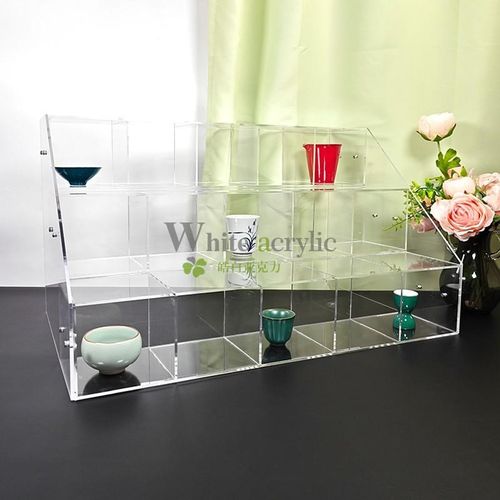 亚克力透明阶梯茶杯展示架茶壶杯子收纳架透明玻璃杯置物架茶杯架