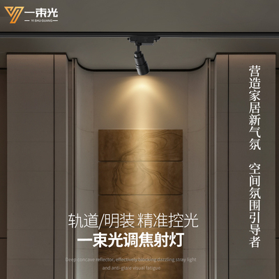 一束光聚光射灯可调焦客厅清吧民宿酒吧餐厅博物馆展厅明装轨道灯