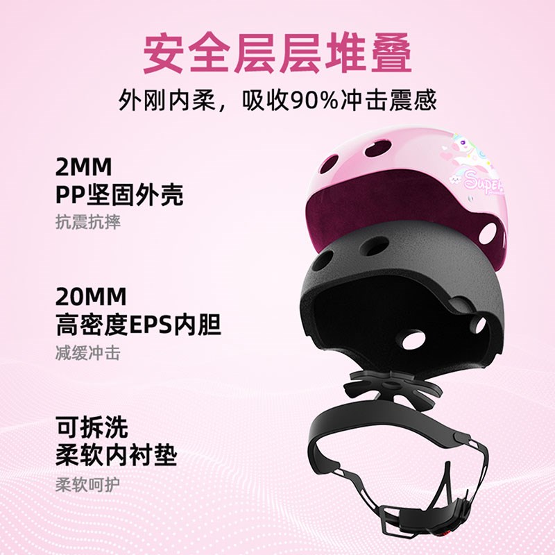 小状元儿童轮滑护具骑行头盔平衡车自行车滑板溜冰护膝防护装备