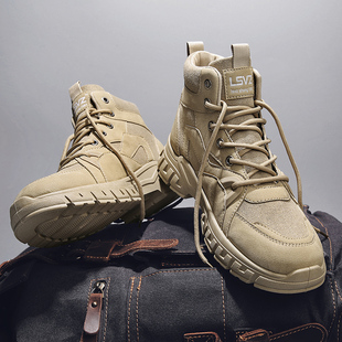 马丁靴男鞋夏季高帮工装作战靴z夏季男士英伦沙漠防滑耐磨劳保潮
