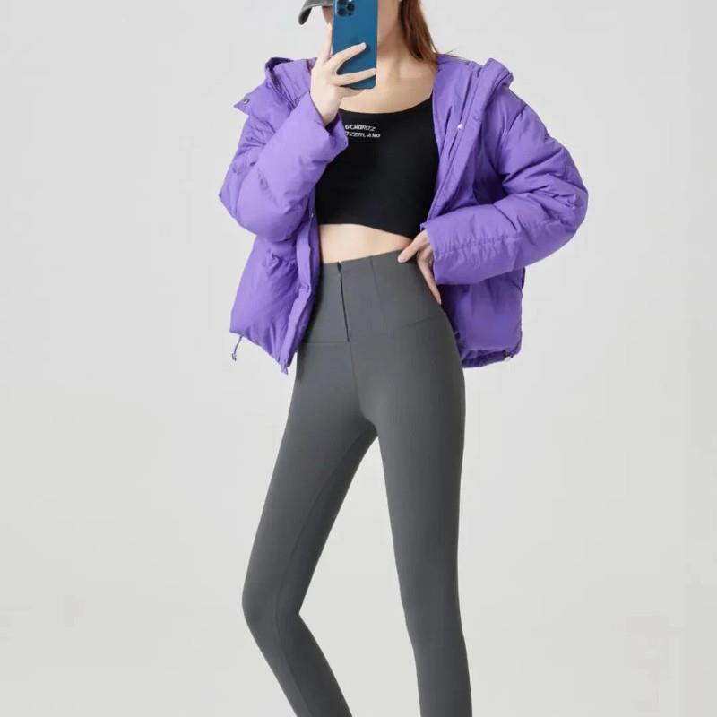 泽漫鲨鱼裤女秋冬季q外穿加绒加厚打底裤高腰紧身芭比拉链
