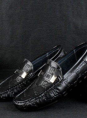 狮傲康巨家居专卖欧洲站定制英伦休闲男士驾车鞋四季款真皮豆豆鞋