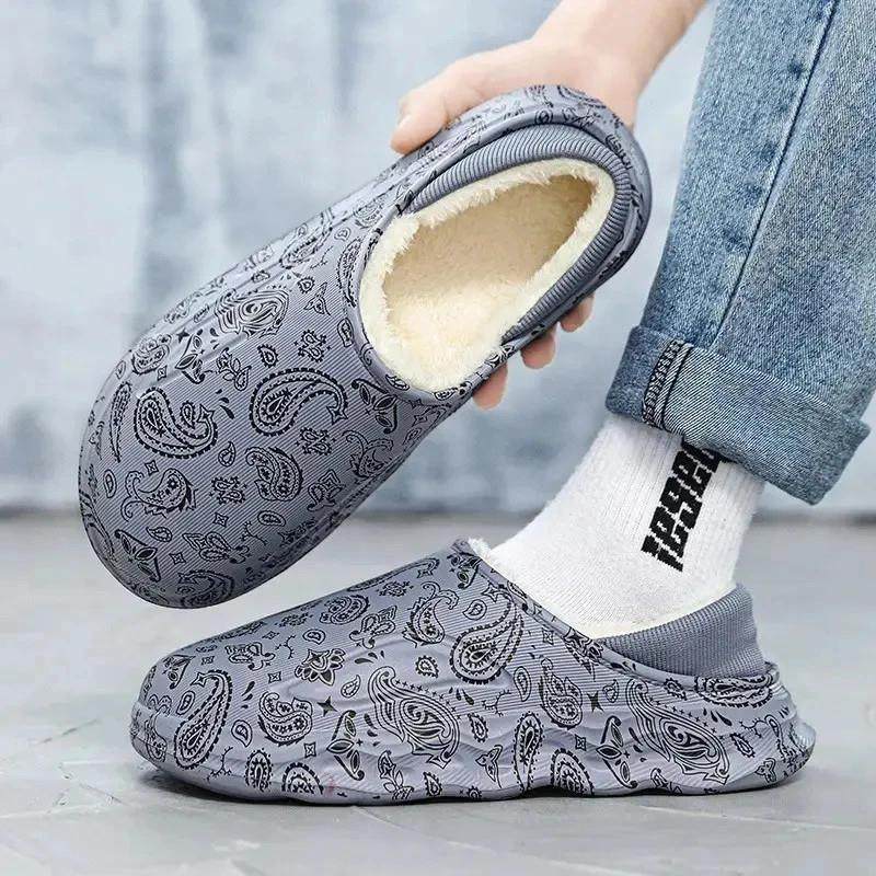 雨婕优品x店秋冬季棉拖鞋男款居家室内外穿防滑包Z跟拖鞋男士棉鞋