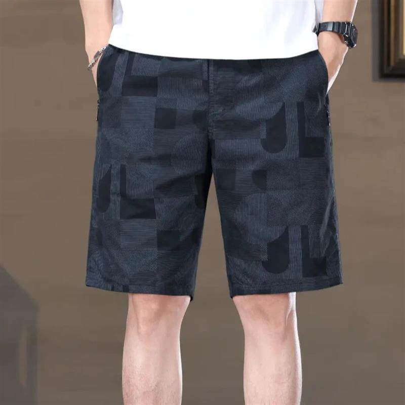 禾星轻奢夏季薄f款男士五分裤潮流纯棉透气运动百搭沙滩工装短裤