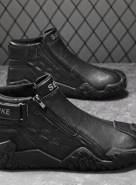 陆海丰百货商行男鞋飞行员休l闲鞋2025秋季新款中帮男士防滑运动