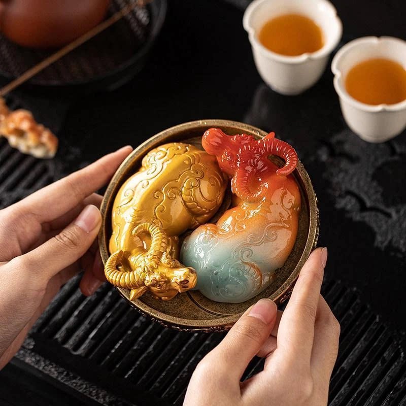 3龙江奢品变色茶宠牛摆件茶台茶盘牛转乾坤茶宝个性创意其他茶