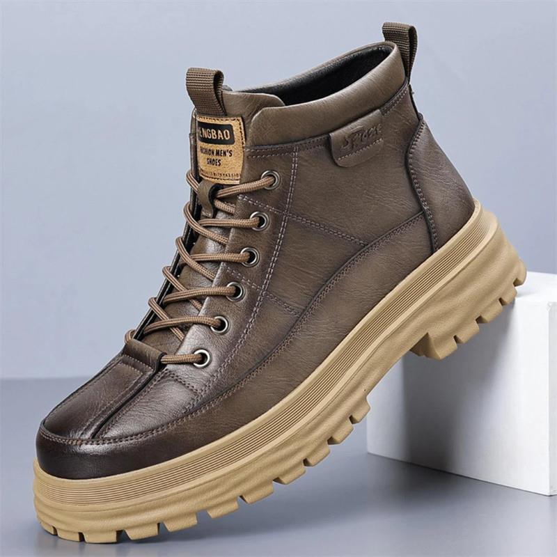 马丁靴男款2P025新款帕u拉鞋男士休J闲高帮e短靴真皮男鞋英伦风工