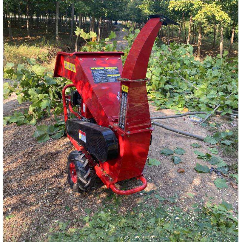 小型移动式树枝粉碎机园林果园树枝树杈自动碎枝机现货