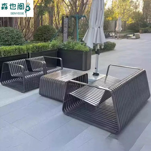 户外沙发庭院设计售楼部观景沙发酒店庭院花园铝合金防雨防晒家具