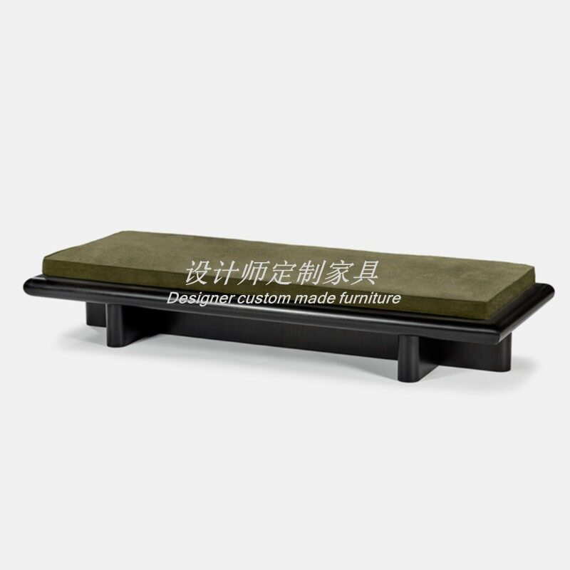 新中式简约大气客厅实木沙发凳衣帽间布艺换鞋凳卧室床尾凳长条凳
