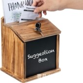 跨境木制信件箱壁挂式 投票意见收集箱带锁爱心捐赠箱收纳盒