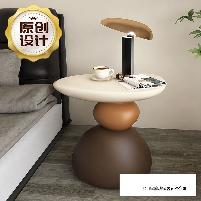 设计师边几创意轻奢高级感奶油风客厅床头沙发角几现代小茶几桌子