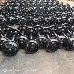 矿车轮对实心加厚轨道轮300mm窑车平板车铸钢空心单边轮子厂家