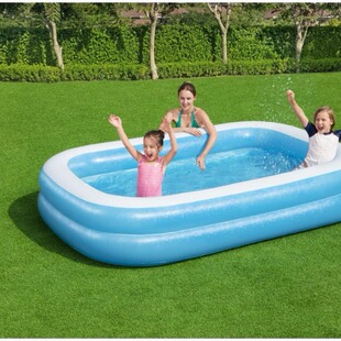 Bestway54006二环矩形水池 儿童充气戏水池超大号家用充气戏水池