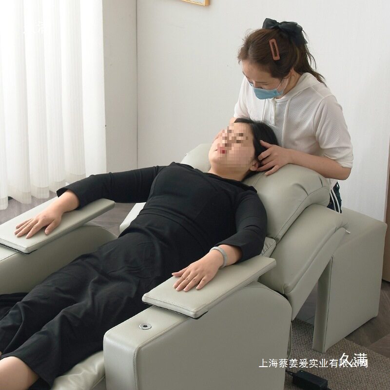 美甲沙发美睫椅三电动升降180度平躺多功能美容院店足疗可躺椅子