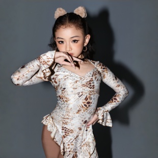 Top新品 本专业拉丁舞练习服 疯狂动物城猫女系列豹纹设计师高定版