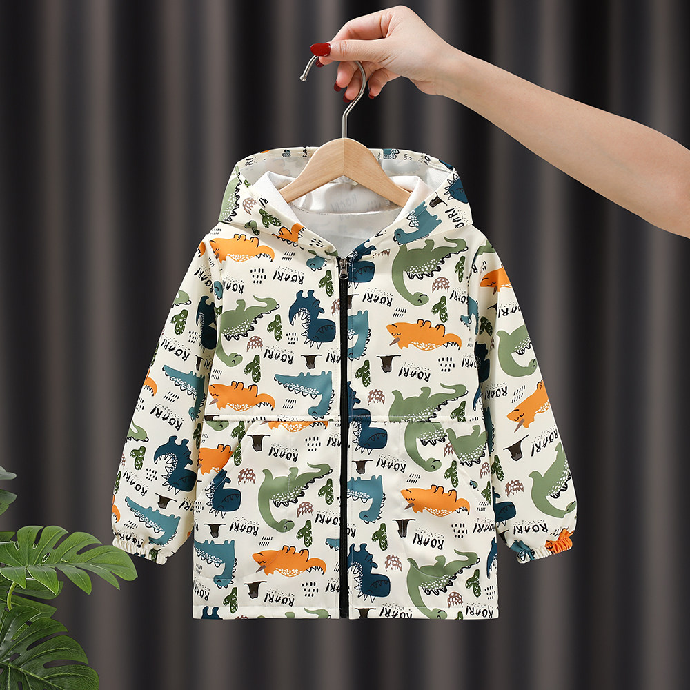 秋冬季儿童罩衣围裙防水防脏男女中大童套羽绒服棉服护衣拉链外套