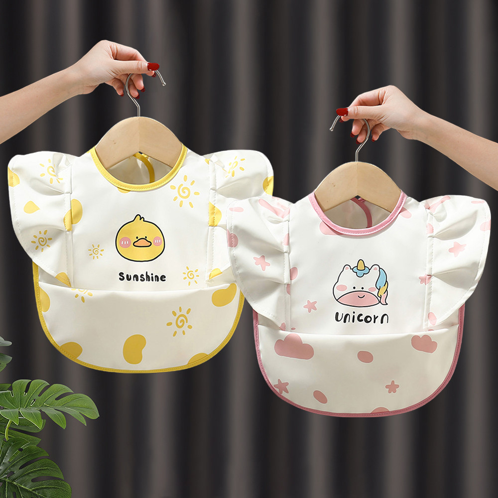 PU面料宝宝吃饭围兜防水防脏婴幼儿围嘴口水巾幼儿园儿童辅食饭兜