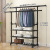 [Recommended + Strong Load-Bearing] Double Pole Luxury Model + 3-Layer Storage Rack + Wheels
