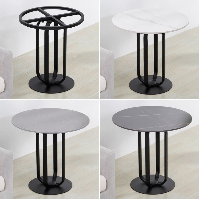 轻奢铁艺圆形桌架桌腿支架茶几边几腿金属脚架岩板大理石支撑架