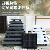 正方形大花盆防漏接水盘可移动带万向轮底盘塑料加厚底座透气花托