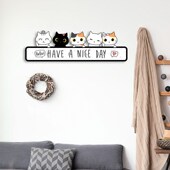 网红小猫咪装 饰挂钩客厅卧室墙上创意置物架防盗门后钥匙收纳壁挂