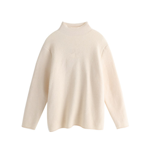 沫沫童装女童冬季加绒针织衫毛衣2023秋冬季新款儿童半高领打底衫