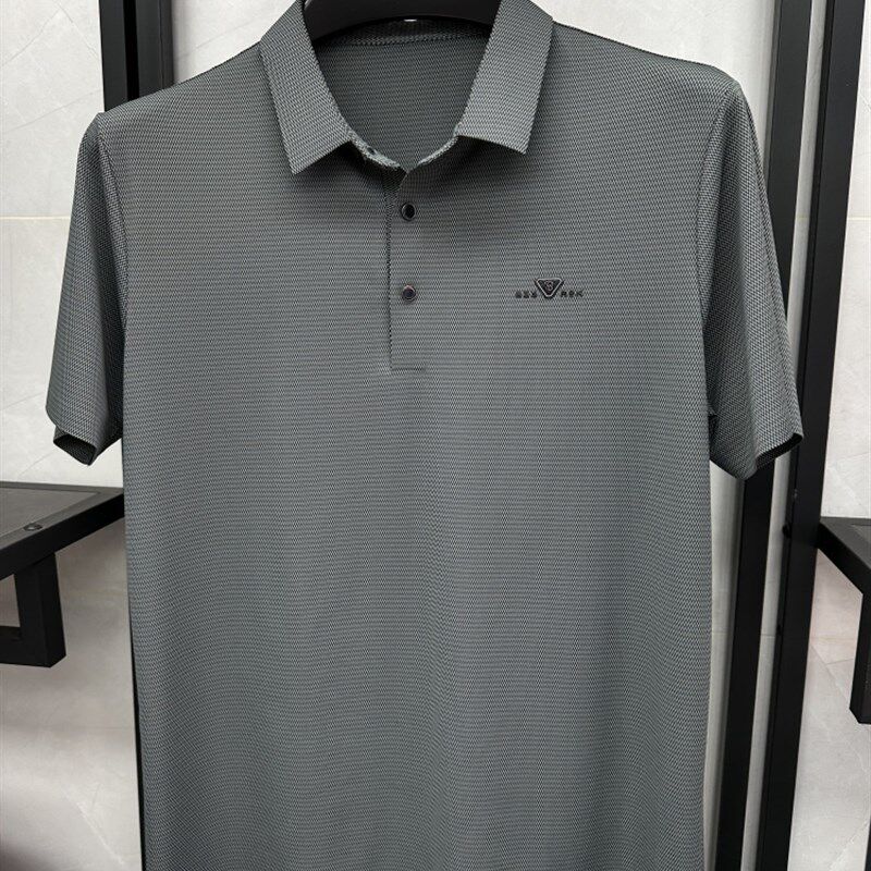 雪豹爸爸夏装短袖休闲款衬衫上衣父亲节礼物中老年男士翻领t恤