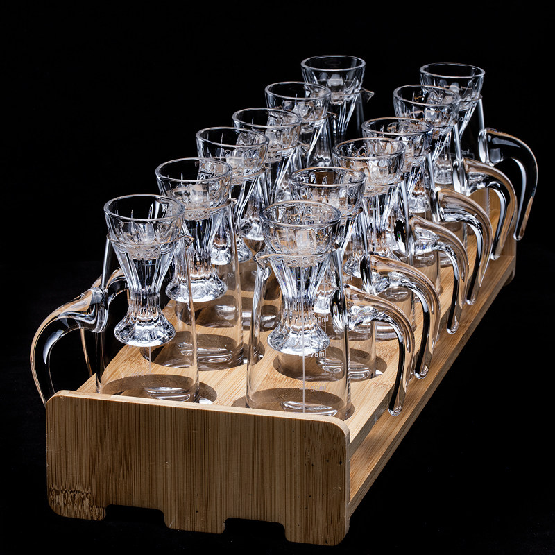 12只白酒杯一壶一杯水晶玻璃高脚杯小酒杯口杯家用分酒器酒具套装