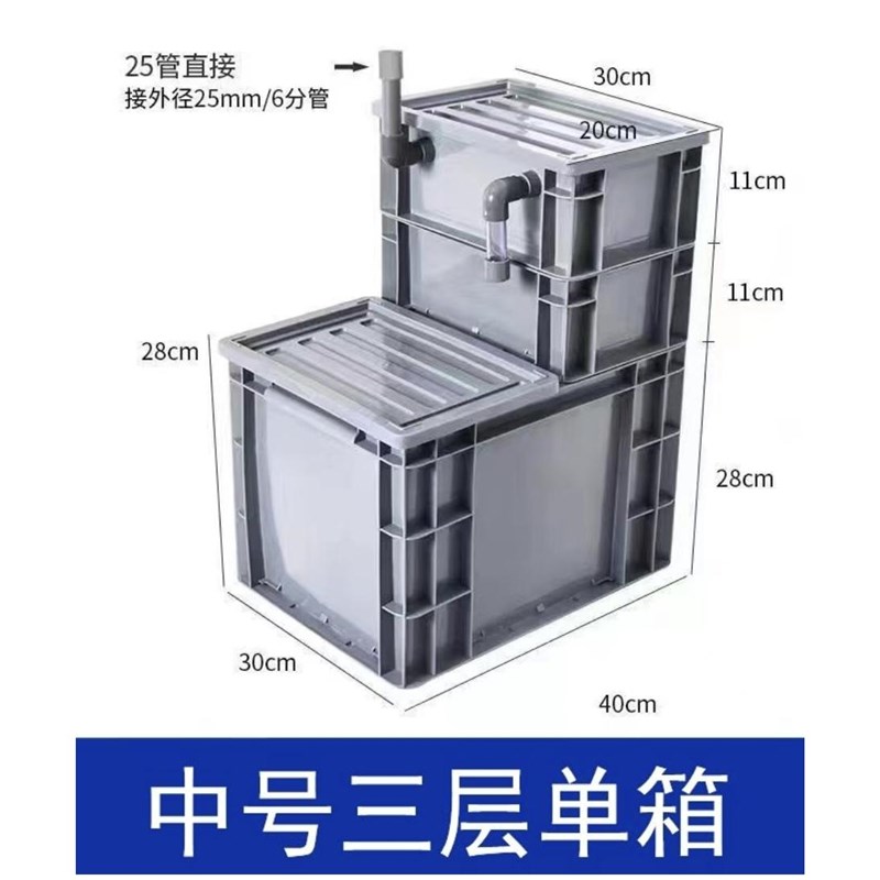 底滤箱鱼缸底滤盒鱼缸底滤DIY底部过滤器底滤周转箱虹吸管配件