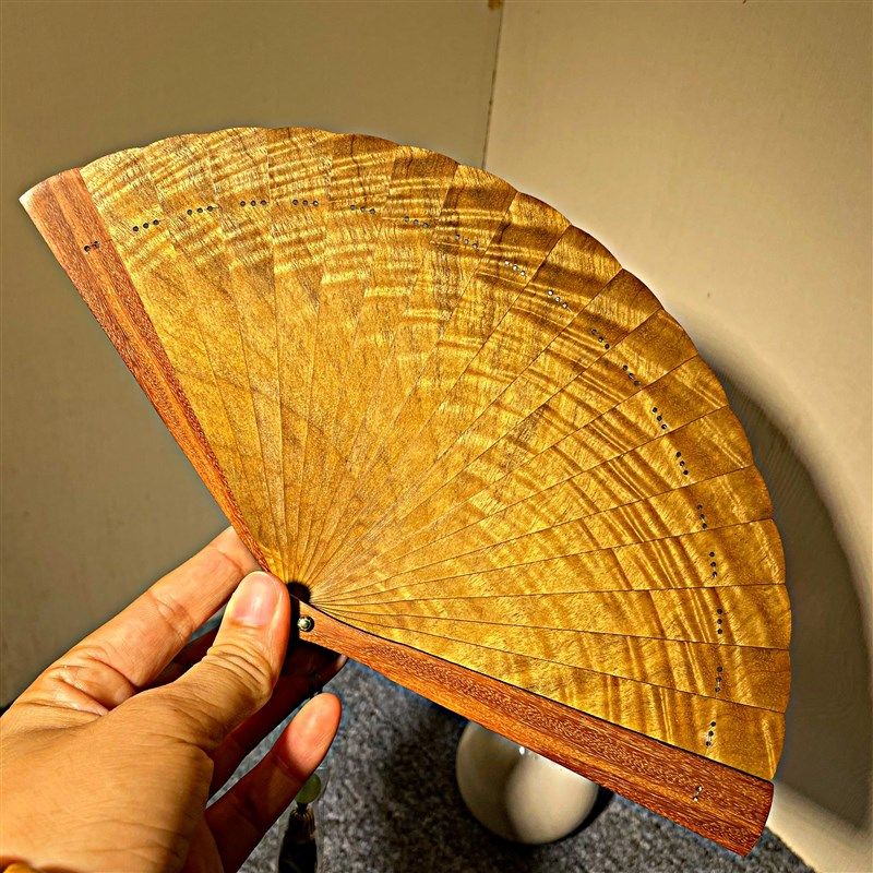 金丝楠木扇子便携折扇子苏扇新款中国风汉服男女款古典口袋迷你扇