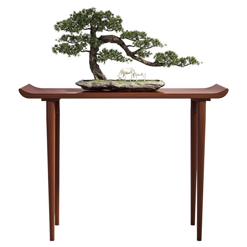 新中式禅意供桌实木玄关桌玄关柜靠墙窄桌入户翘头案几酒店端景台