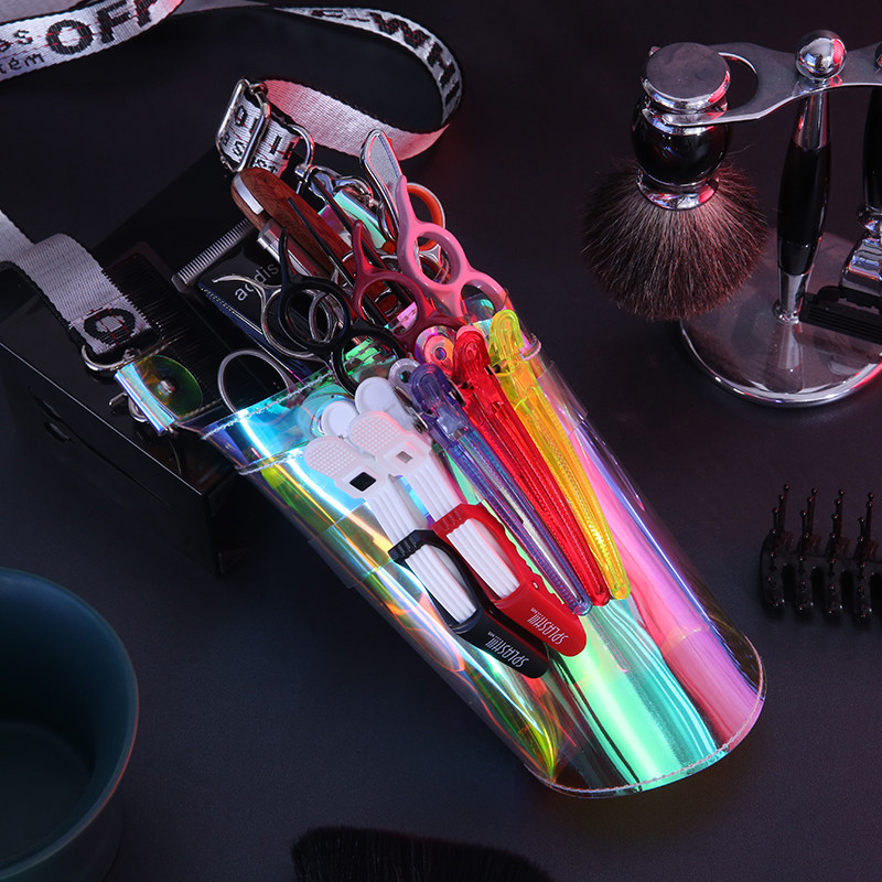 剪刀包发型师专用美发师斜挎网红腰包高端透明个性创意潮收纳包