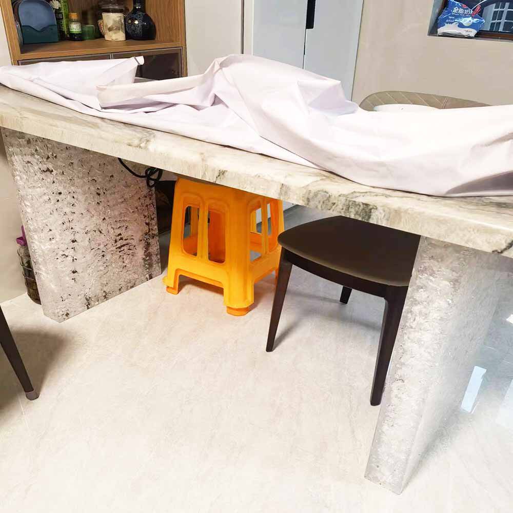 亚克力腿支撑圆弧岛台电视柜桌脚餐桌岩板支架茶几石头纹配件热弯