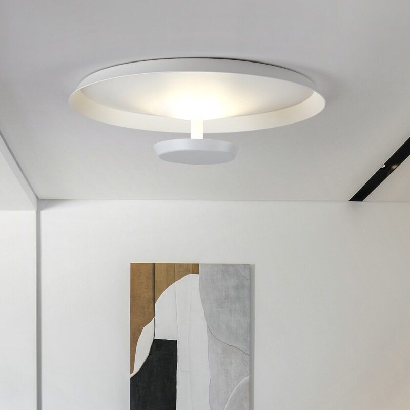 北欧个性设计LED吸顶灯现代极简玄关阳台餐厅灯家用铝材圆形灯具