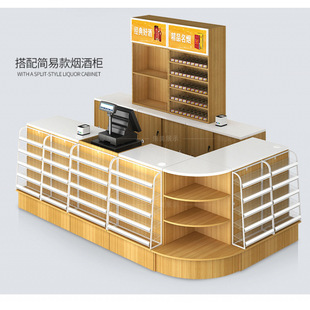 新款超市收银台便利店水果店母婴店简约现代转角小型组合收款吧台