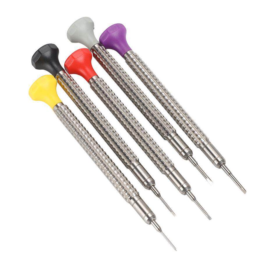钟表工具5支装一字螺丝批5pc0.8-1.6mm全钢一字修表起子螺丝刀
