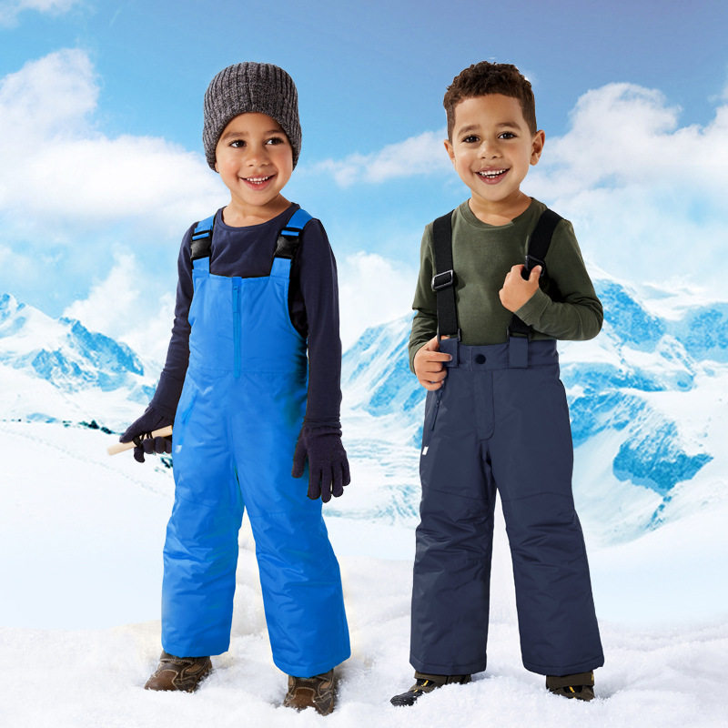 2023儿童滑雪裤户外运动连体背带滑雪服保暖加棉防风防水滑雪装备