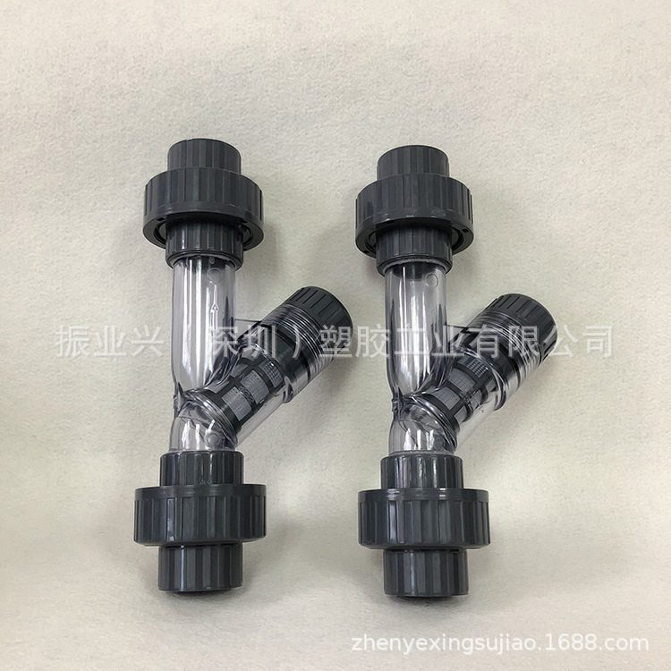 台湾SH PVC 由令式Y型过滤器 协羽 UPVC 国标 透明Y型过滤器EPDM图片