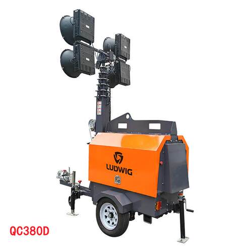 GLTV5拖挂式移动照明灯塔车全柴QC380D三缸水冷柴油机LED灯车600W