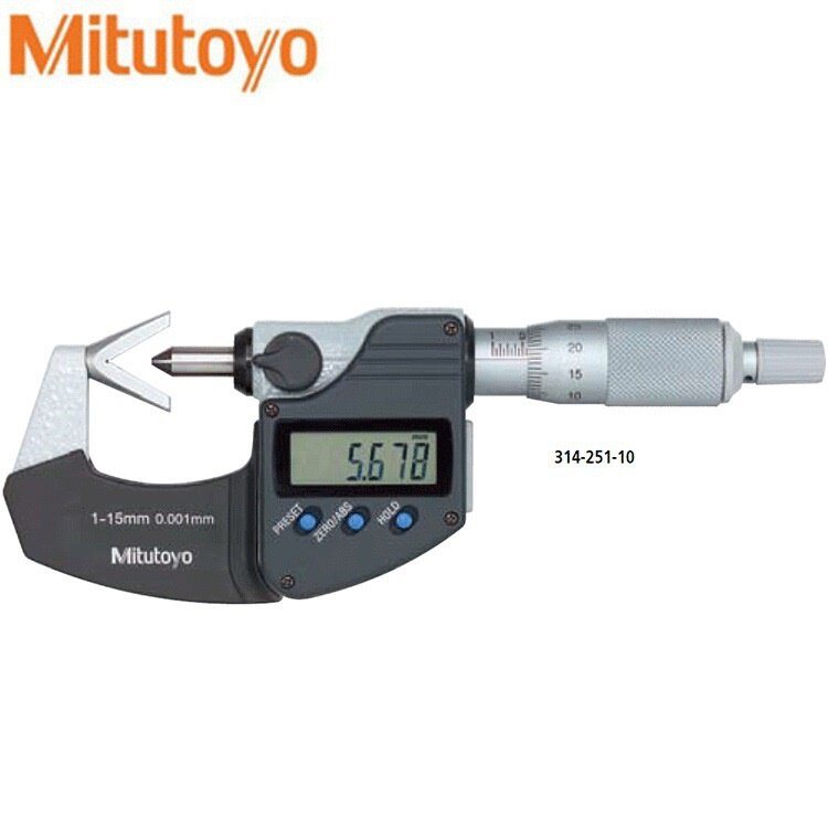 三丰V型测砧千分尺314-261-30测砧数显千分尺1-15mm不带凹槽